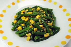 いんげんとコーンのバター炒め